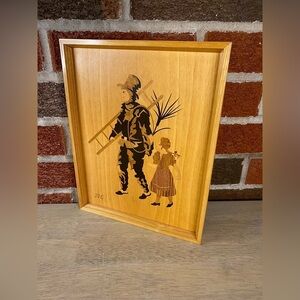 Buchschmid & Gretaux Marquetry Wood‎ Inlay Art Germany Chimneysweep & Daughter